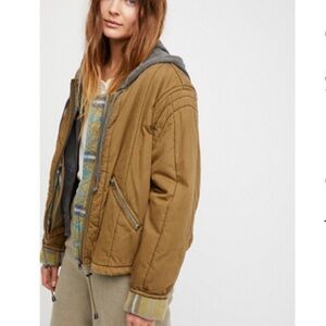 Free People Plaid Quilted Jacket